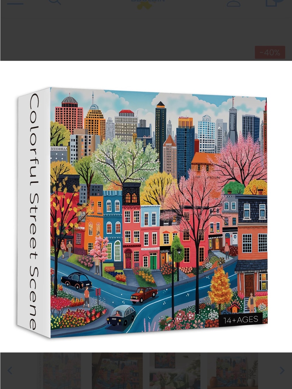 Colorful Street Scene Jigsaw Puzzle 1000 Pieces
